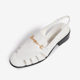 White women's leather loafer