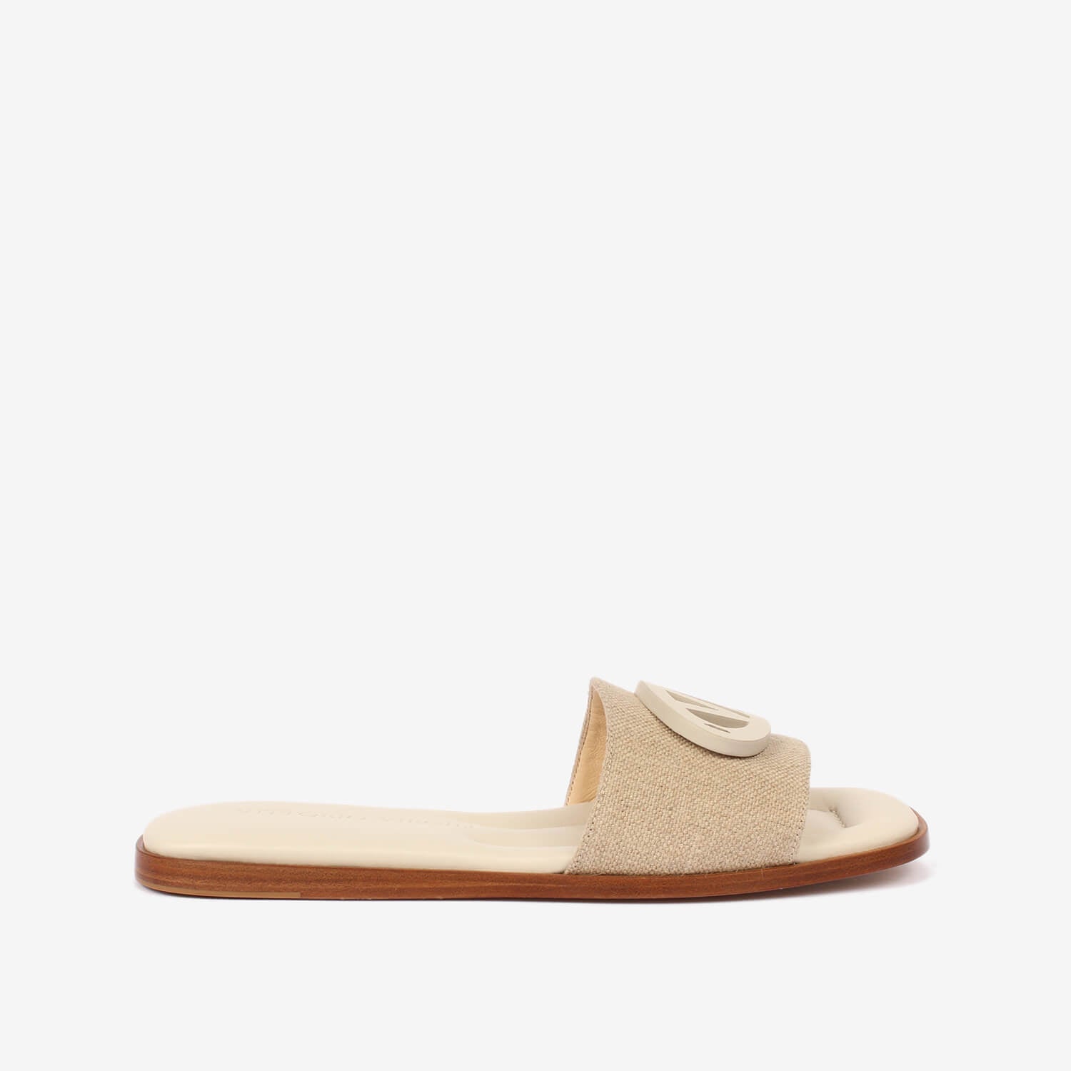 Sandalo slider in lino donna