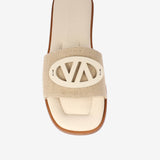 Women's linen slide sandal