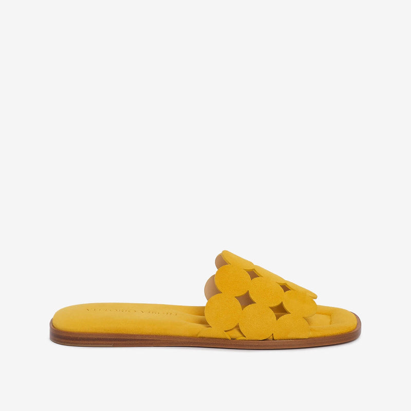Sandalo slider in camoscio donna
