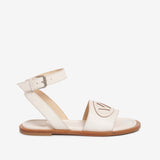 Sandalo flat in pelle donna