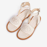 Sandalo flat in pelle donna