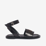 Sandalo flat in pelle donna