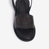 Sandalo flat in pelle donna