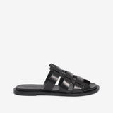 Sandalo slider in pelle donna