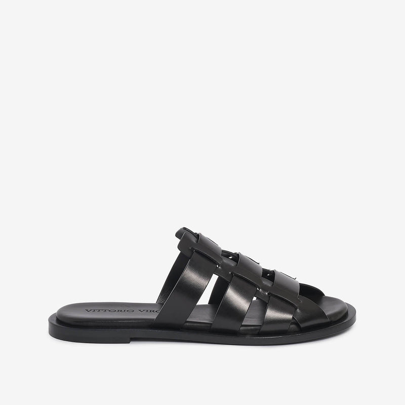 Sandalo slider in pelle donna
