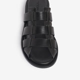Sandalo slider in pelle donna