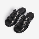 Sandalo slider in pelle donna