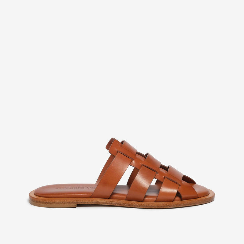 Sandalo slider in pelle donna
