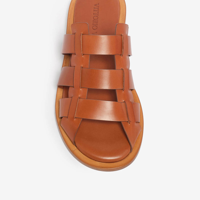 Sandalo slider in pelle donna