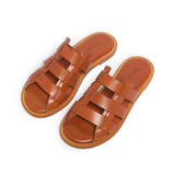 Sandalo slider in pelle donna