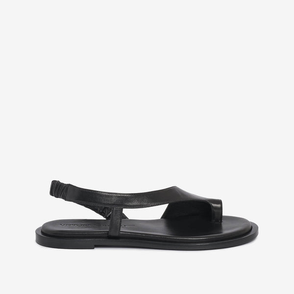 Sandalo infradito in pelle donna nero