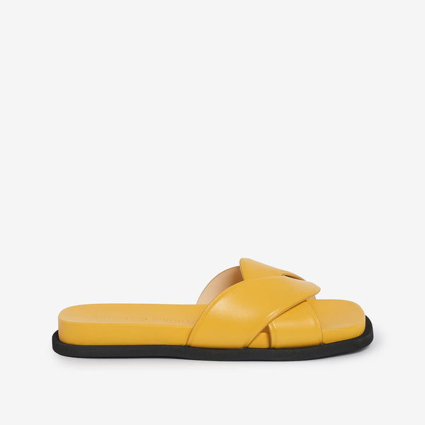 Sandalo slider in pelle donna