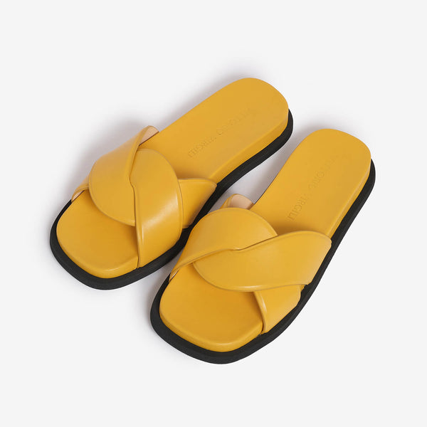 Sandalo slider in pelle donna
