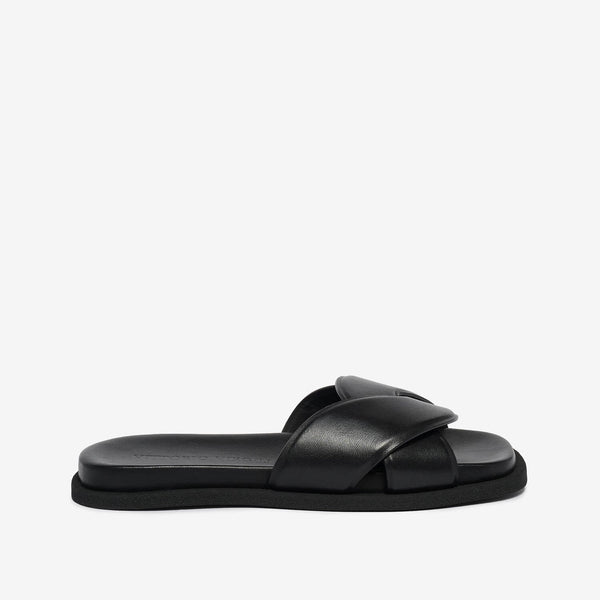 Sandalo slider in pelle donna