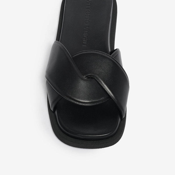 Women's leather slider sandal