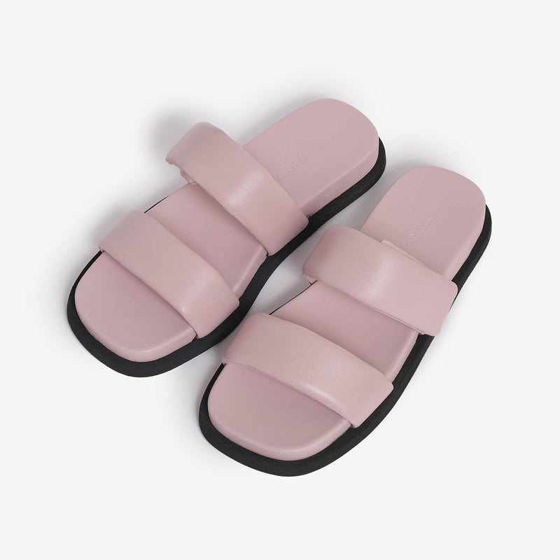Sandalo slider in pelle donna
