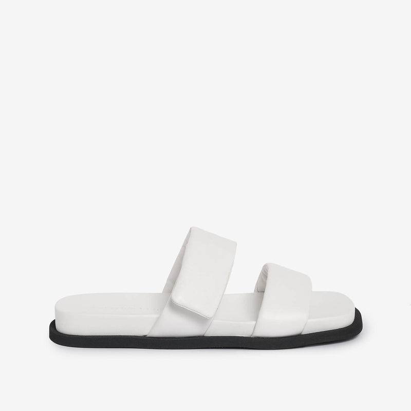 Sandalo slider in pelle donna