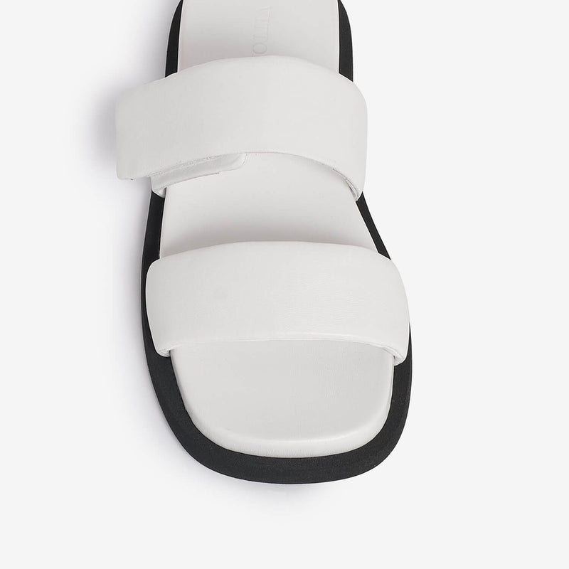 Sandalo slider in pelle donna