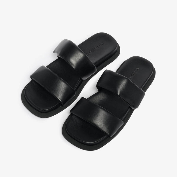 Sandalo slider in pelle donna