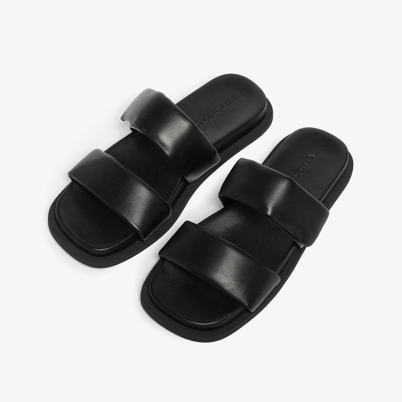 Sandalo slider in pelle donna