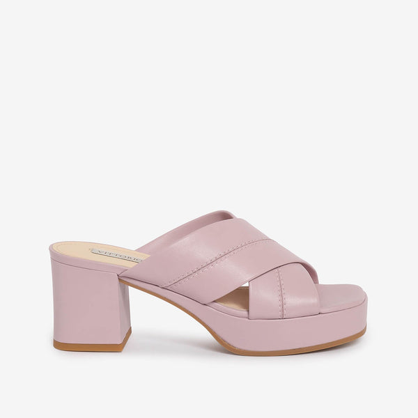 Lilac women's suede sandal