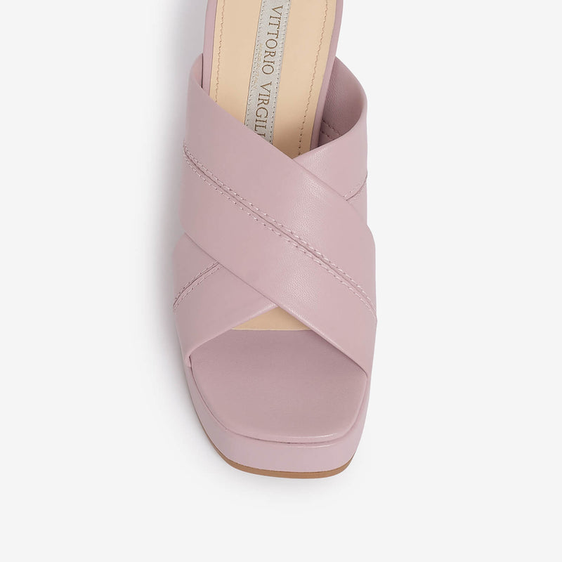 Lilac women's suede sandal