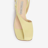 Cream women's leather flip flop sandal