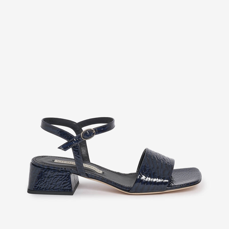 Sandalo infradito in vernice blu donna