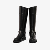 Stivale cavallerizza nero in pelle donna