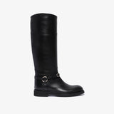 Stivale cavallerizza nero in pelle donna
