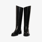 Black women's leather boot