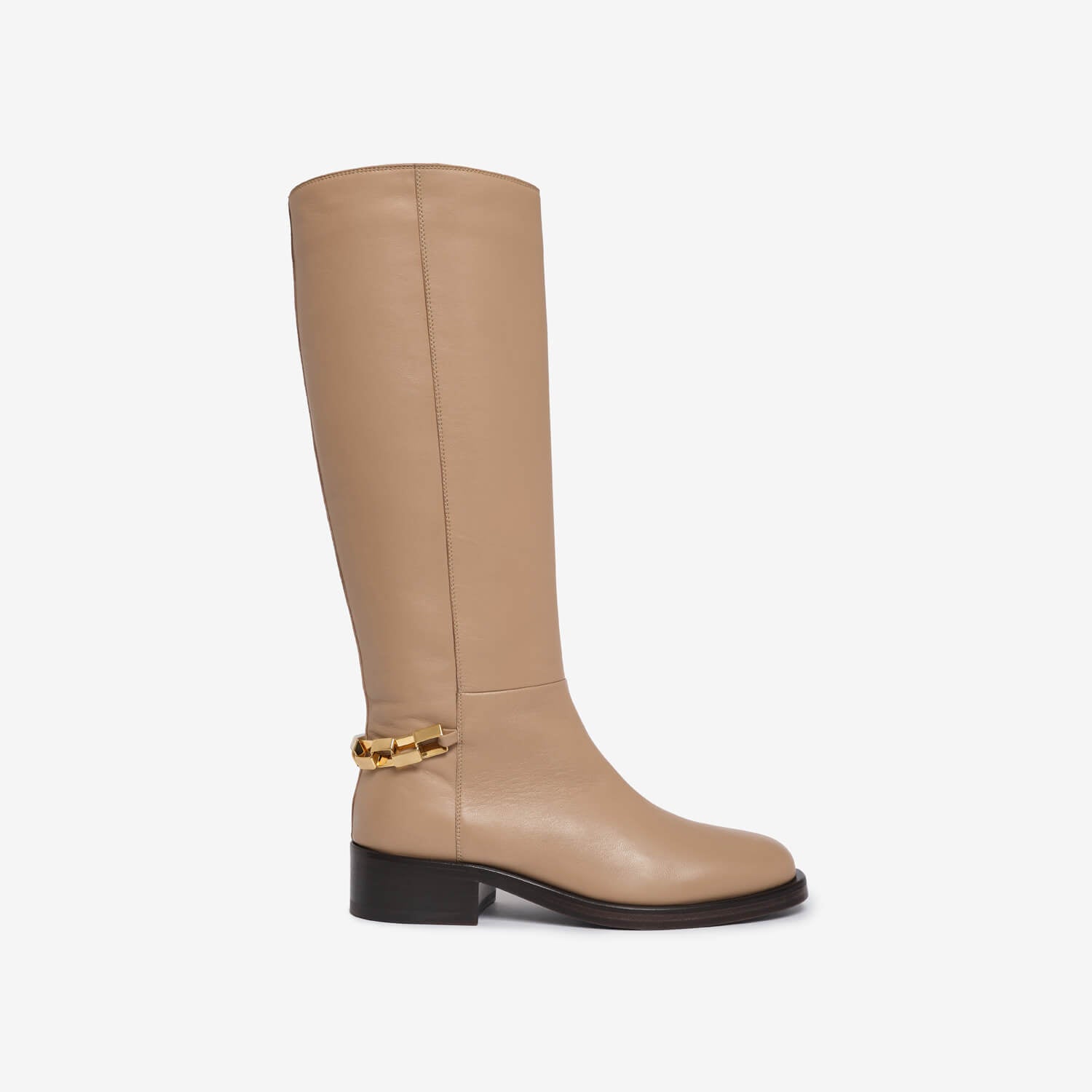 Stivale in pelle beige donna