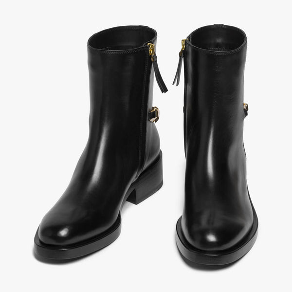 Ankle boot in pelle nero donna