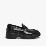 Mocassino in pelle nero donna