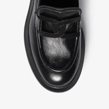 Mocassino in pelle nero donna