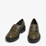 Mocassino in pelle nero donna