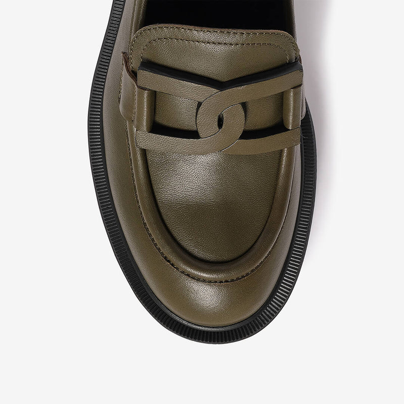 Mocassino in pelle nero donna