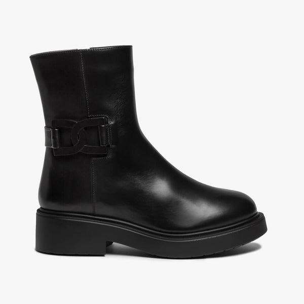 Ankle boot in pelle nero donna