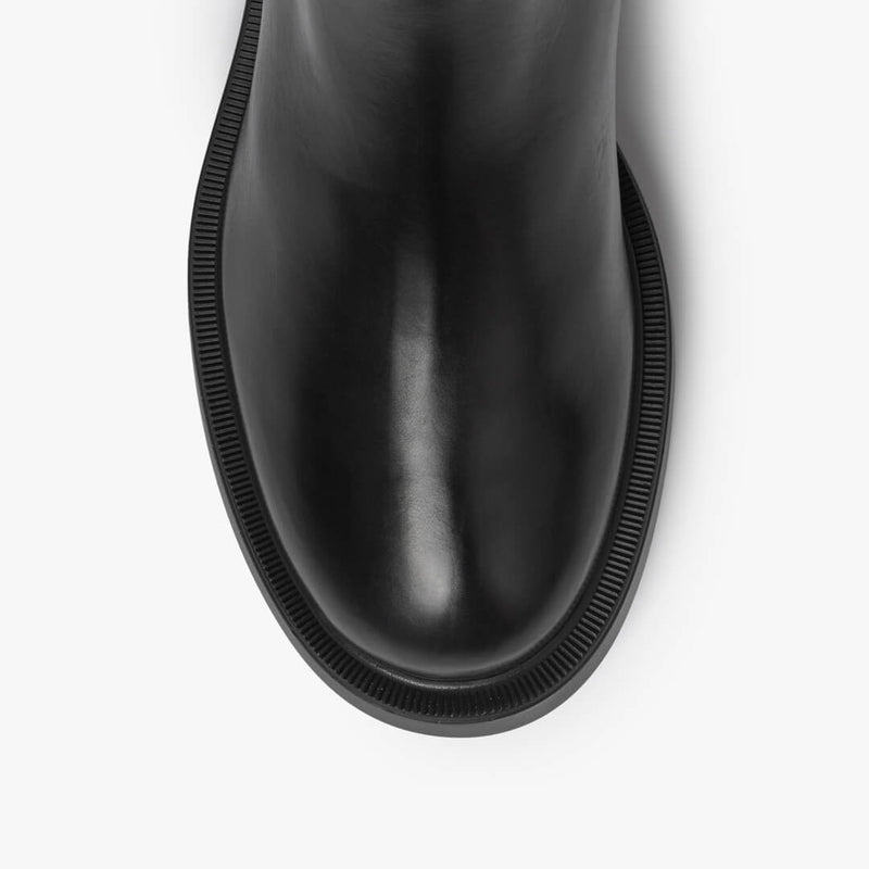 Black women's leather ankle boot