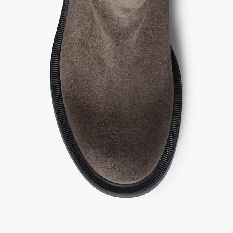 Taupe women's suede ankle boot