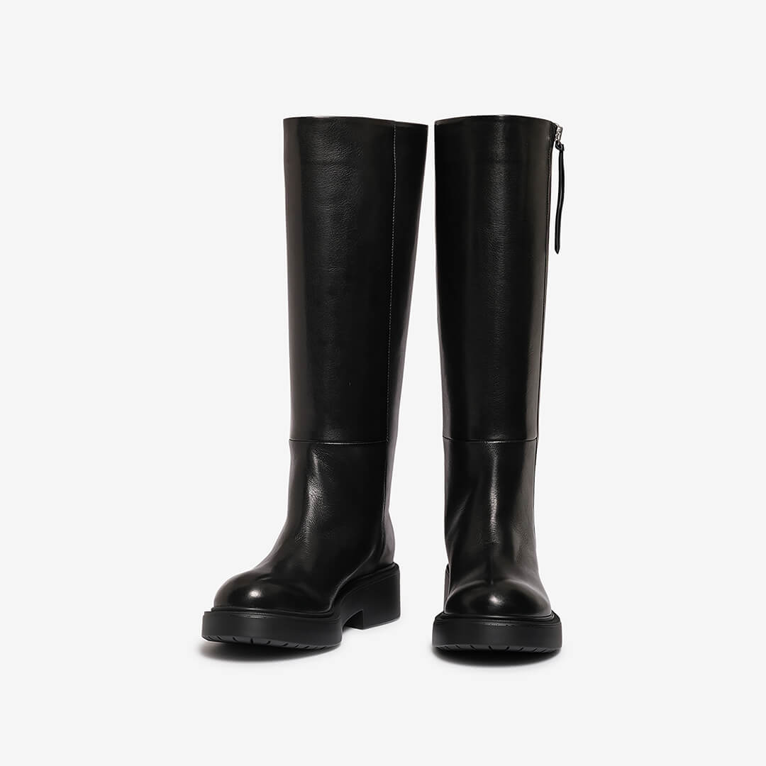 Stivale in pelle nero donna