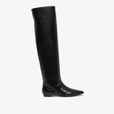 Cuissardes in pelle nero donna