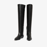 Cuissardes in pelle nero donna