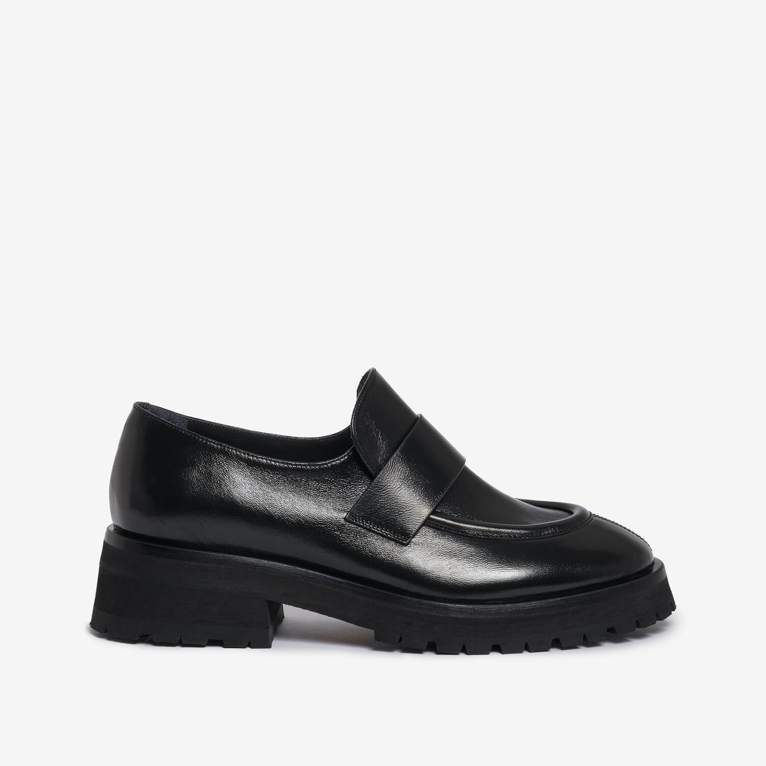 MOCASSINO IN PELLE NERO DONNA