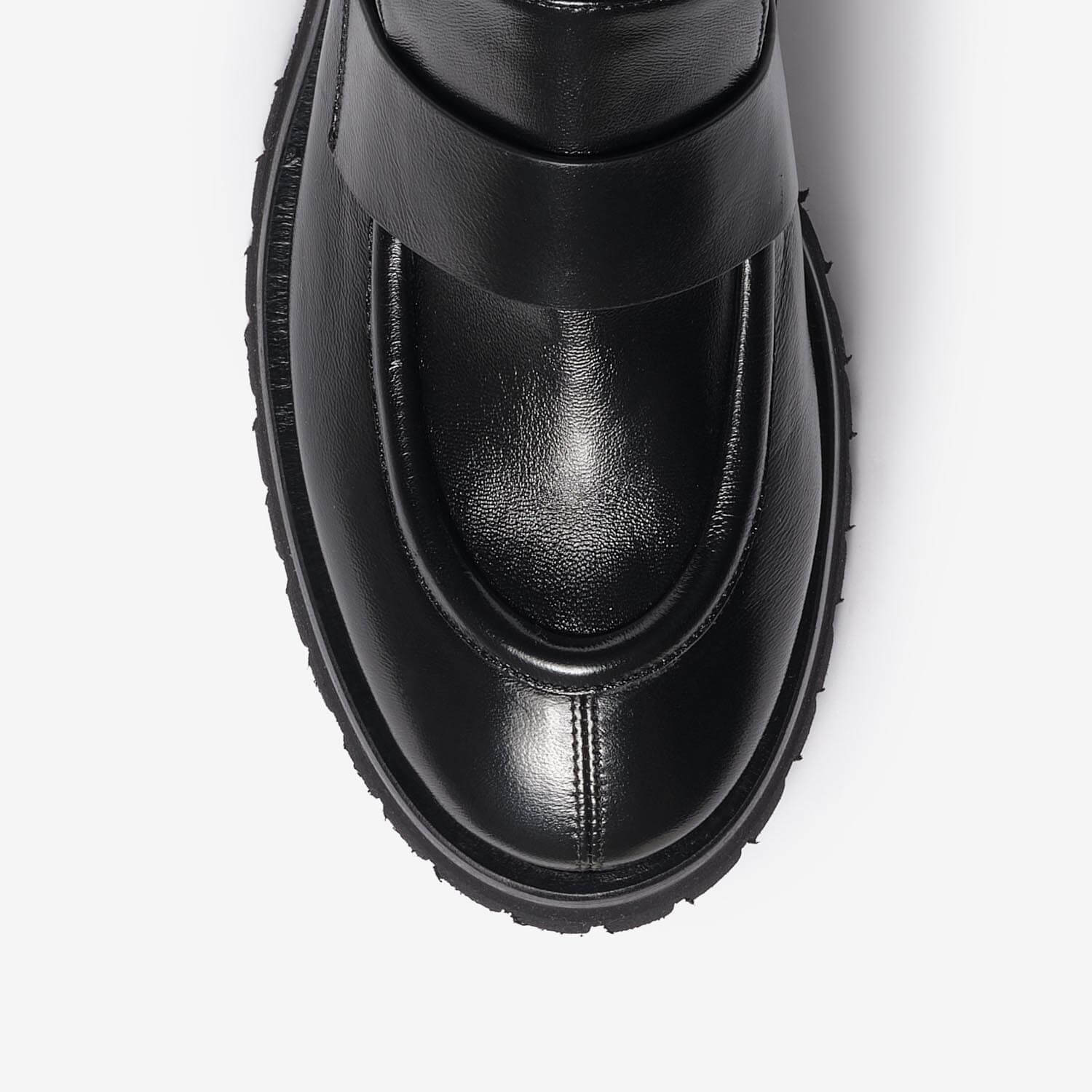 MOCASSINO IN PELLE NERO DONNA