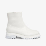 Ankle boot in pelle bianco donna
