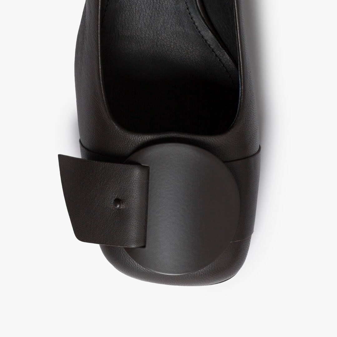 DÉCOLLETÉ IN PELLE MARRONE SCURA DONNA