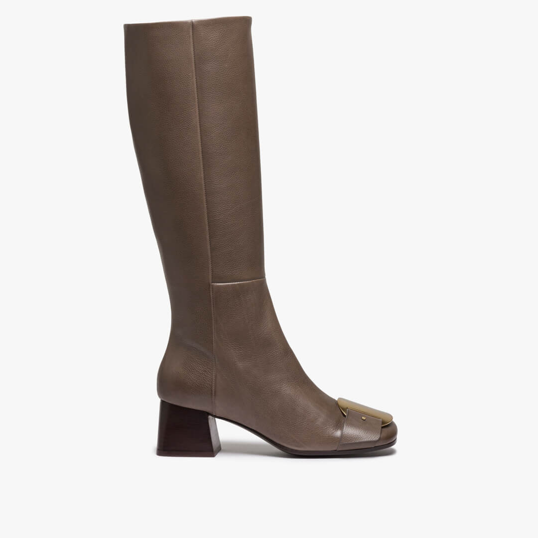 Taupe women's leather boot
