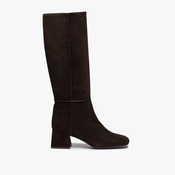 Dark brown women's suede boot